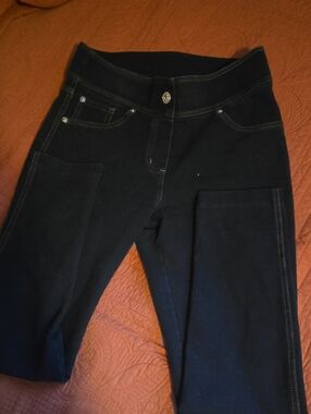 Women’s Dark Blue Stretch Jeggings with Front Patch Panels